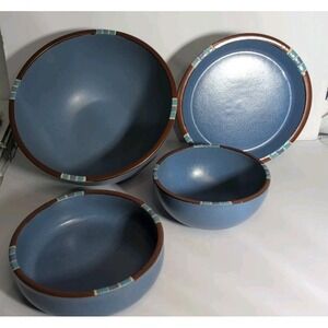 Dansk Mesa Blue Sky Stoneware Set Of 4 Dinnerware Serving Dishes